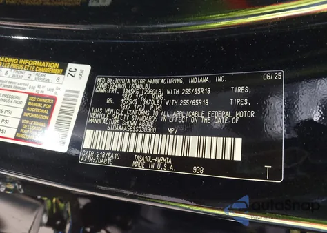 2025 Toyota Grand Highlander Xle z USA, uszkodzony, nr VIN 5TDAAAA56SS030380